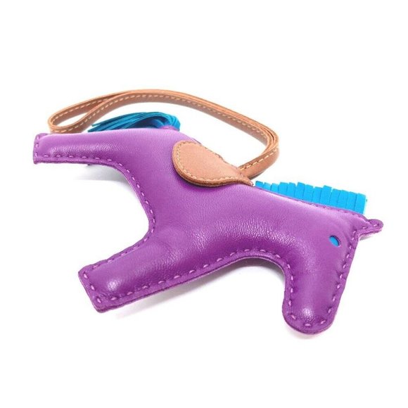 HERMES Rodeo GM Bag accessories strap Bag charm Leather purple - Picture 7 of 12